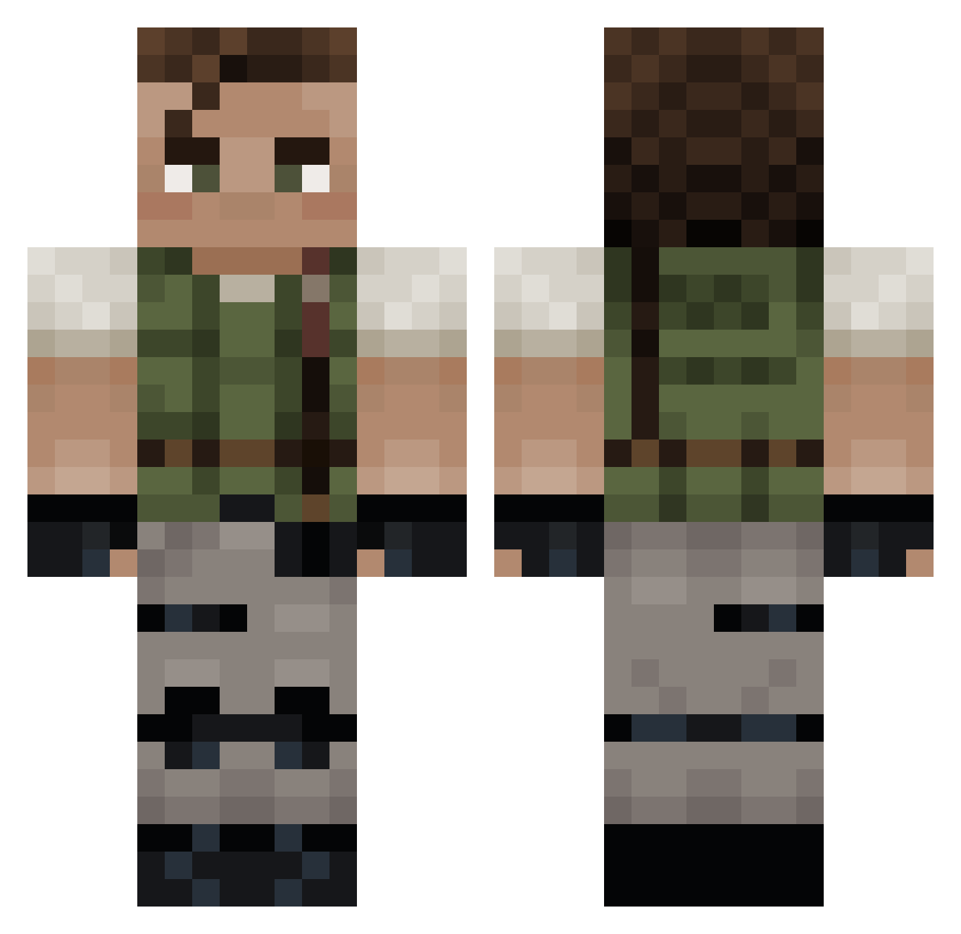 mimmixe_renard Minecraft skin, front and back view