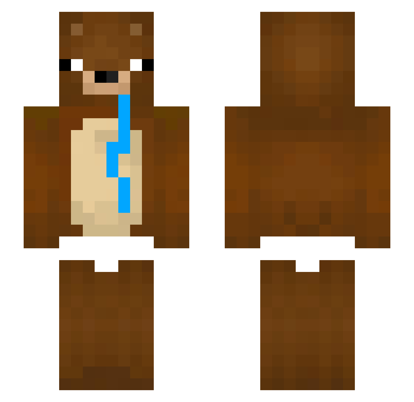 PupeZZ Minecraft skin, front and back view