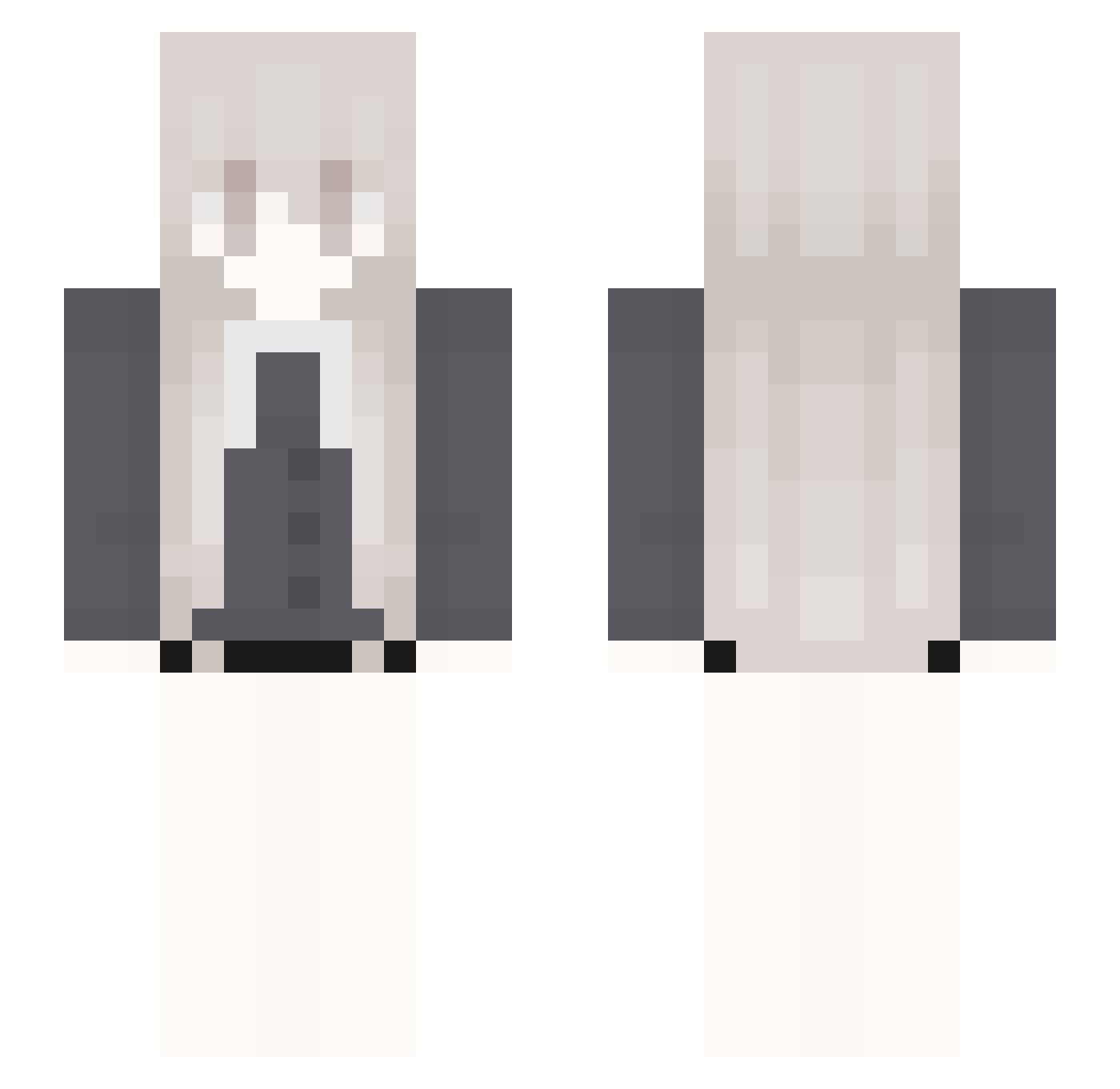 F1nqlly Minecraft skin, front and back view