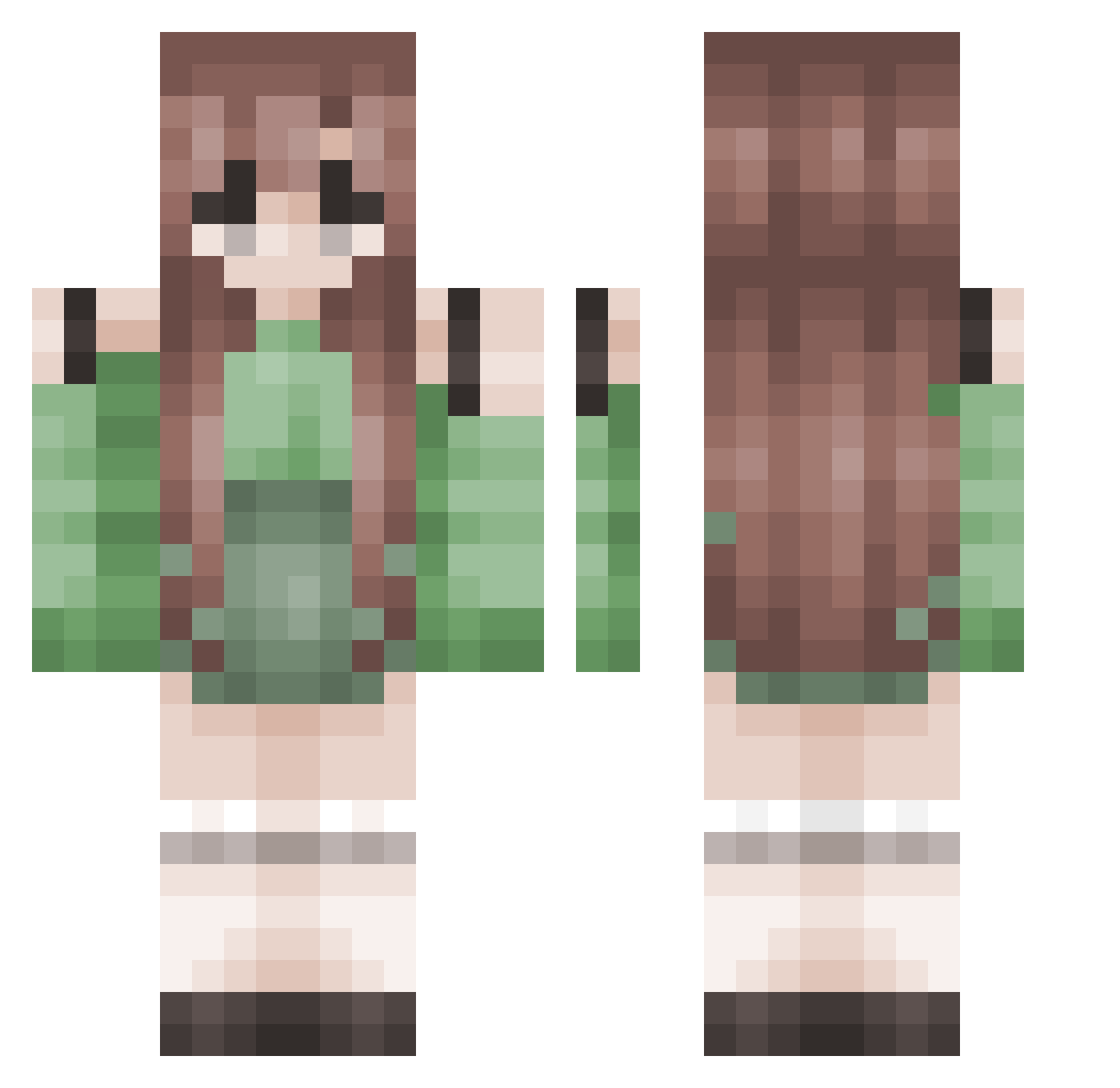 Snufselufs Minecraft skin, front and back view
