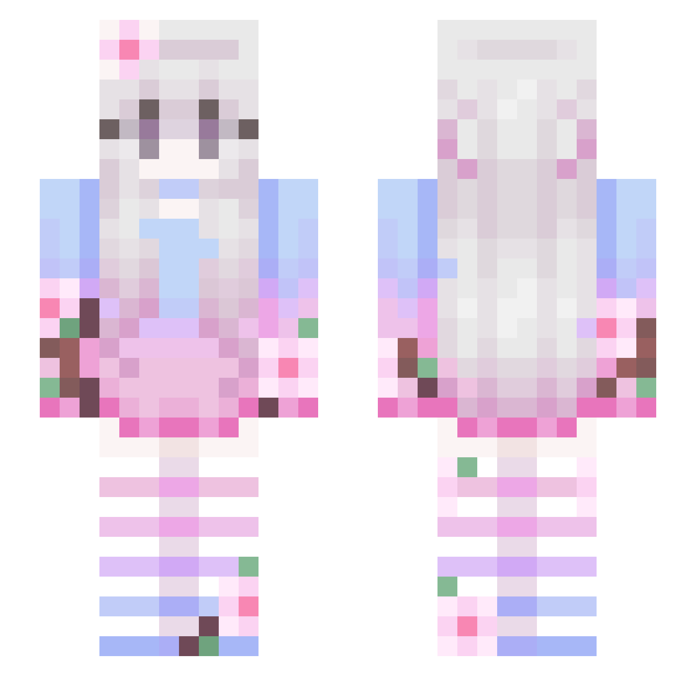 Domertown Minecraft skin, front and back view