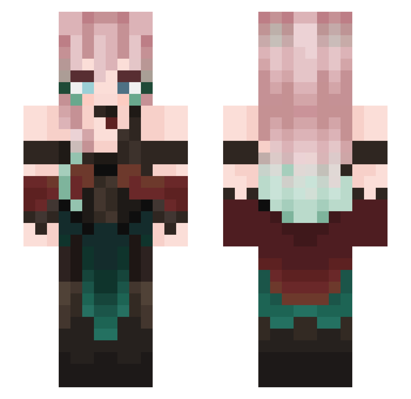 TerriblePaint Minecraft skin, front and back view