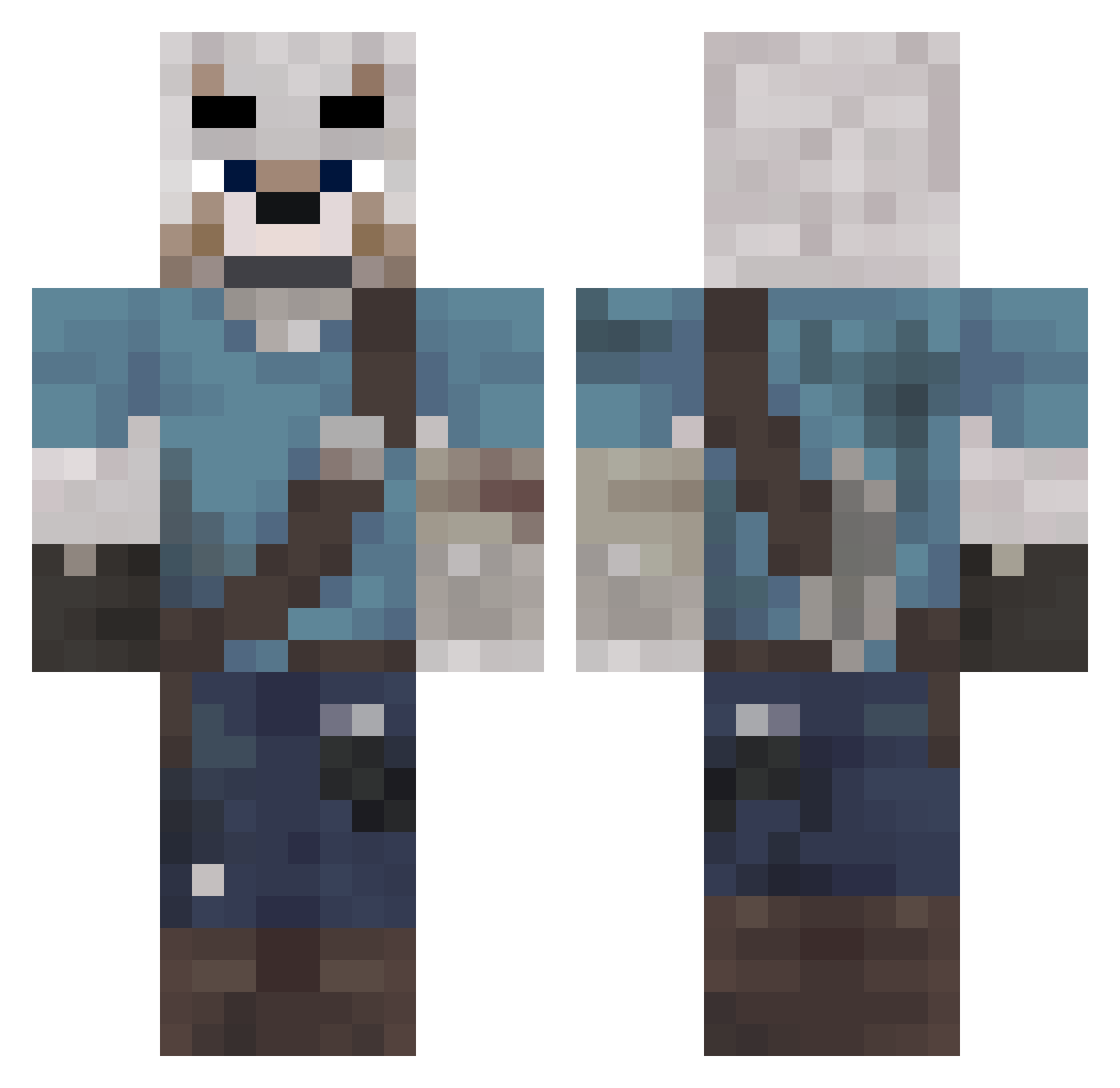 DTB_Mic Minecraft skin, front and back view