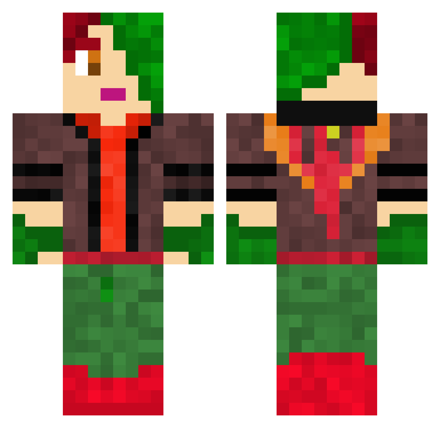 Harryhbw1 Minecraft skin, front and back view