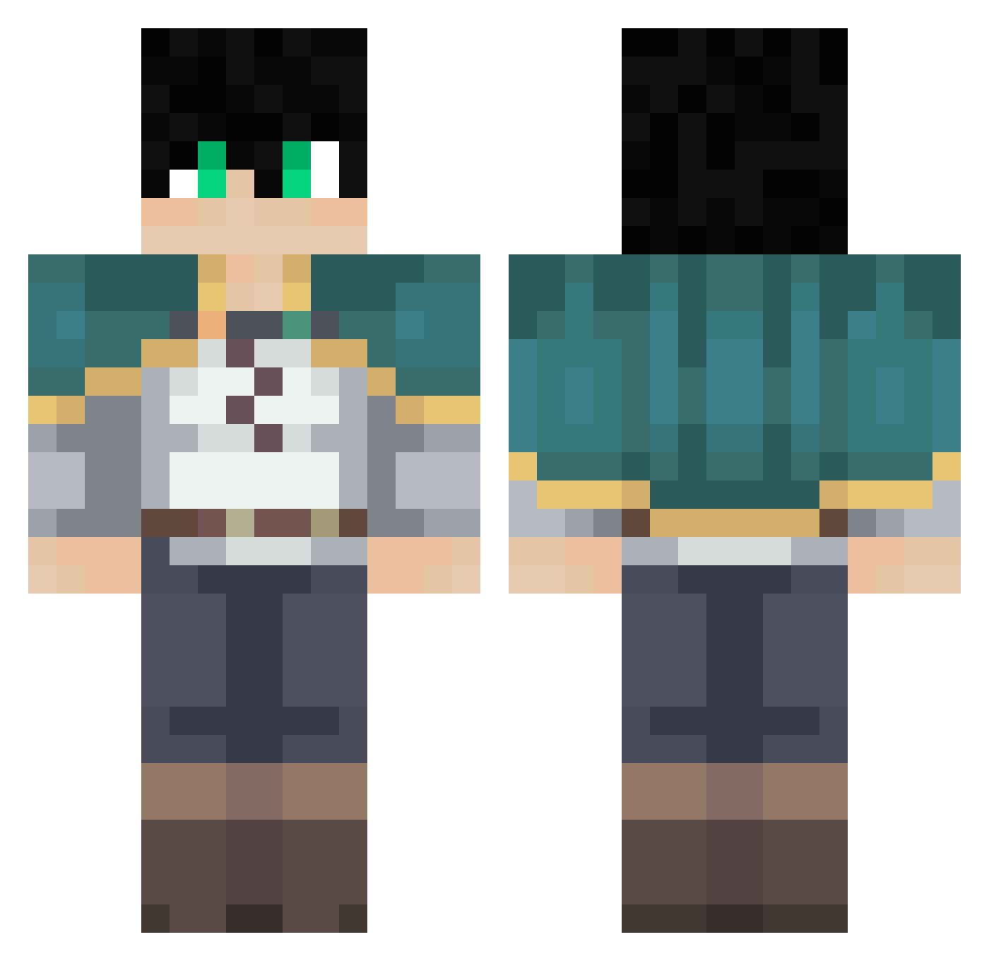 ElifE_Real Minecraft skin, front and back view
