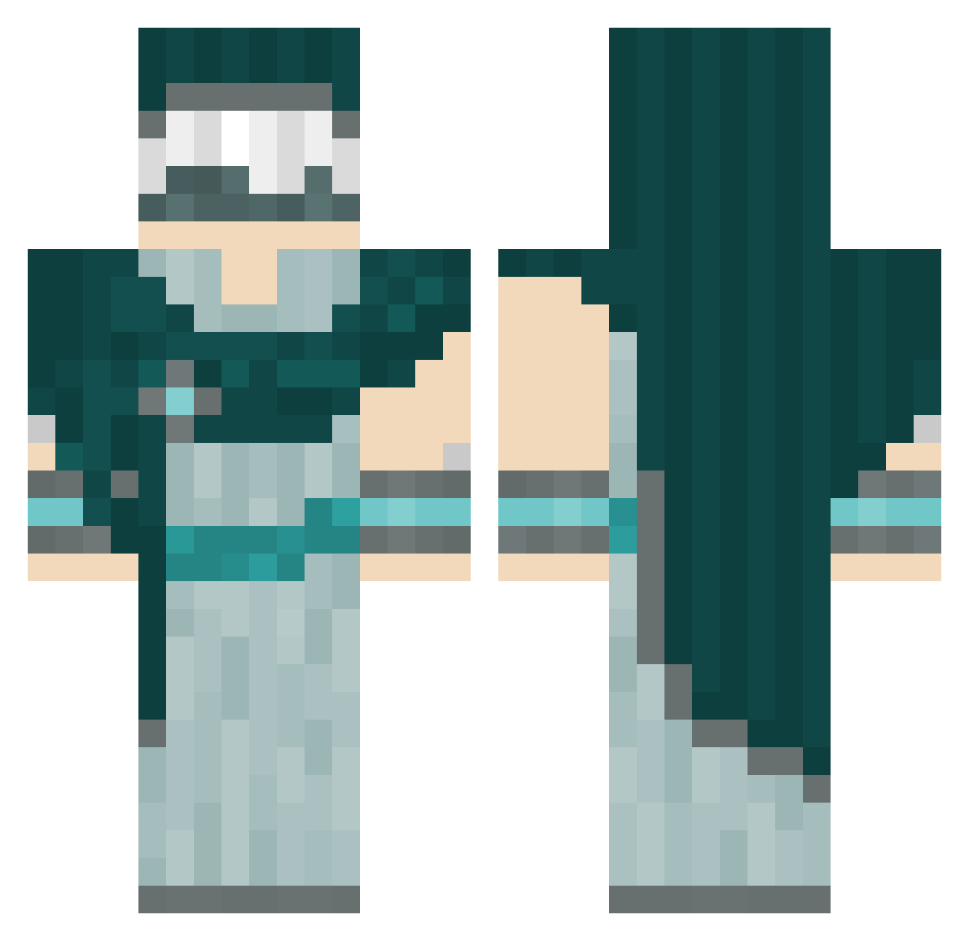 KnightmArz Minecraft skin, front and back view