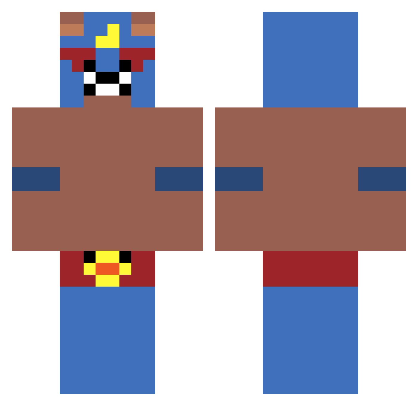 hpyef Minecraft skin, front and back view