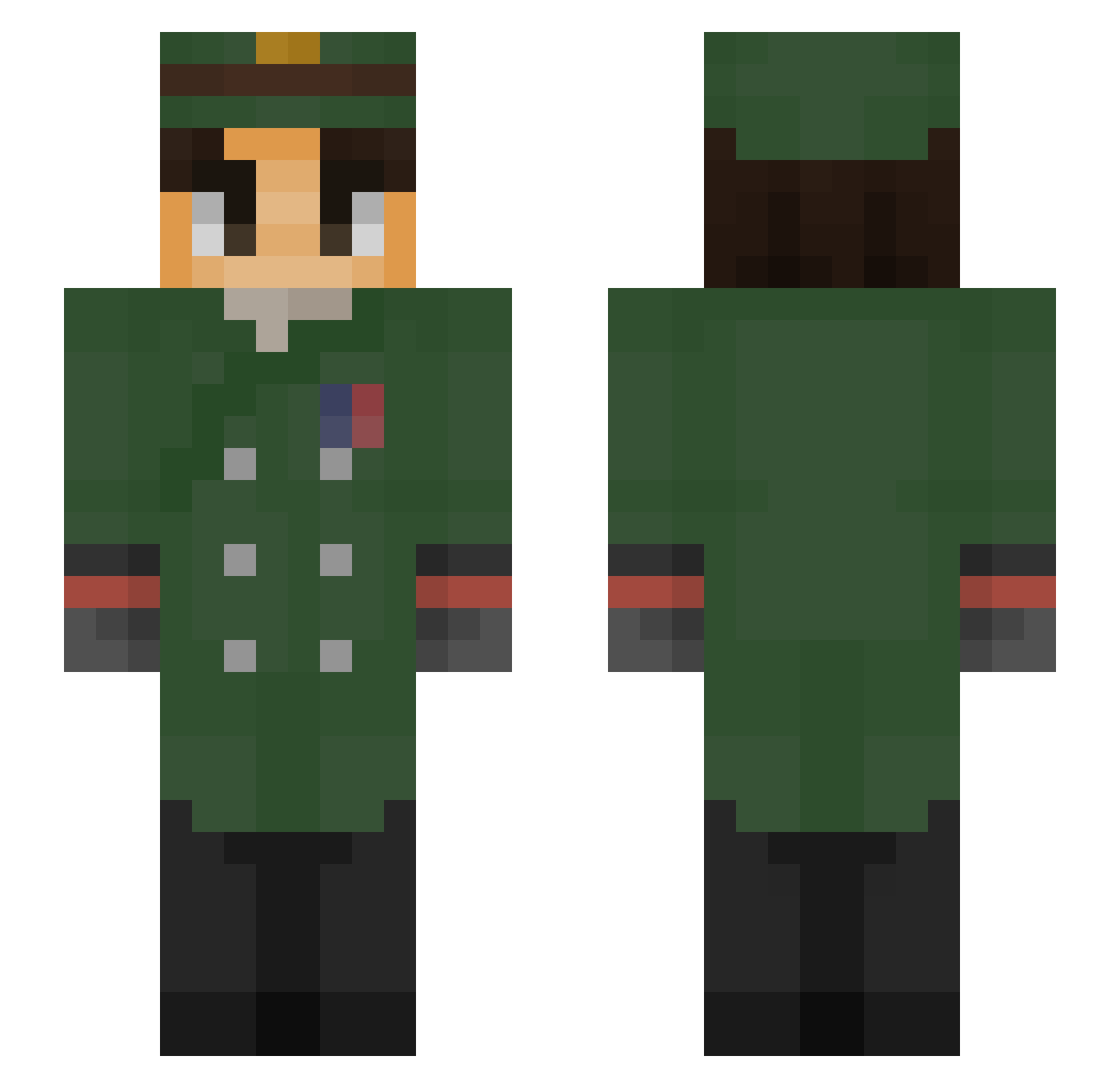Mask3D_WOLF Minecraft skin, front and back view