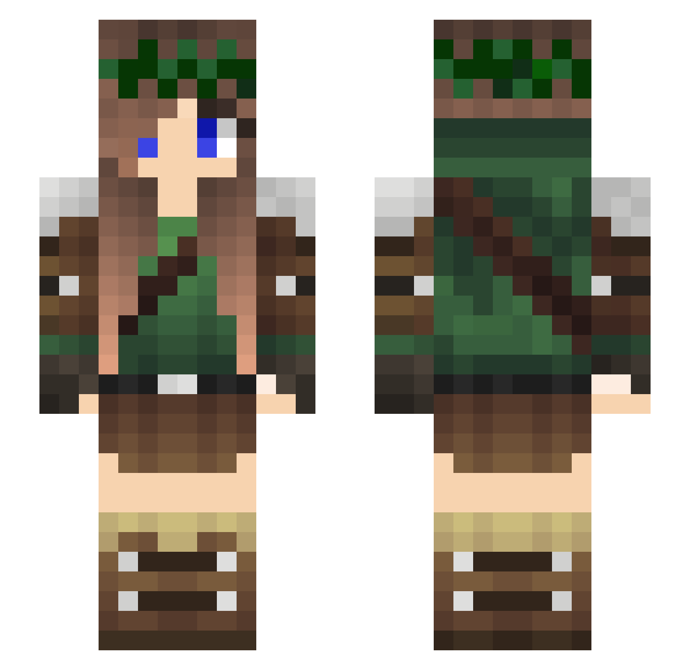 Calligraphy Minecraft skin, front and back view