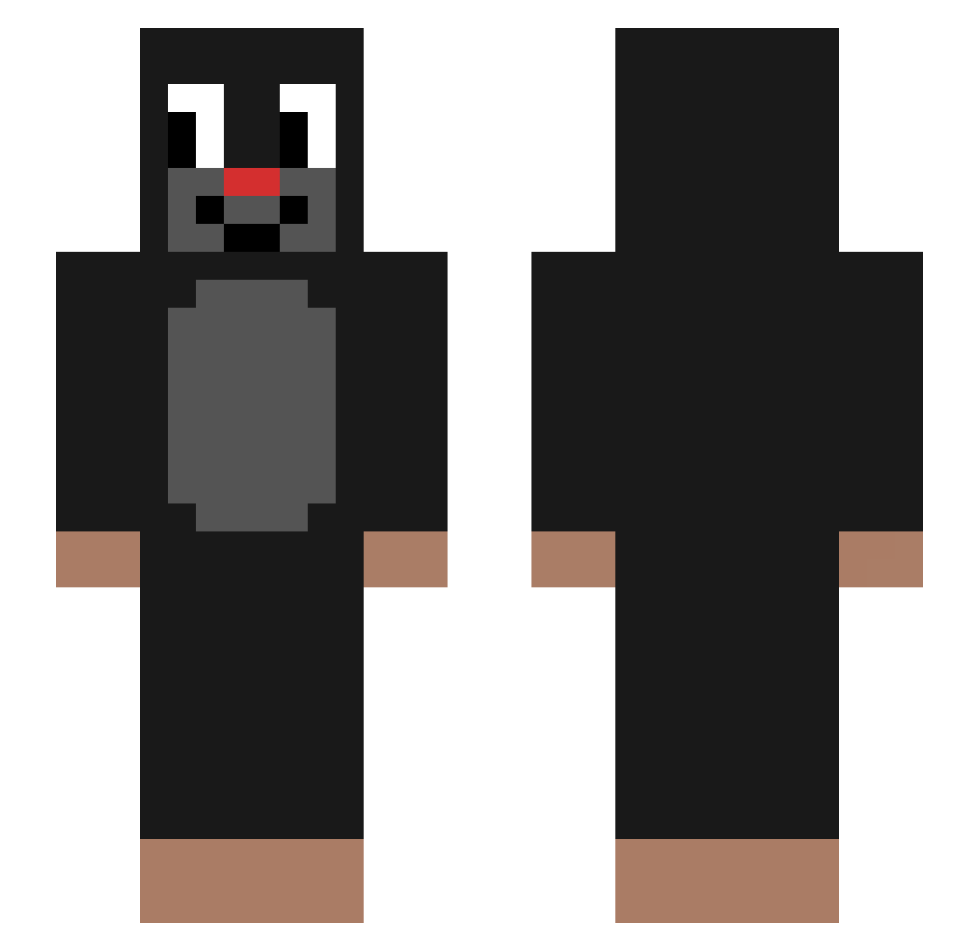 LuciePurple Minecraft skin, front and back view