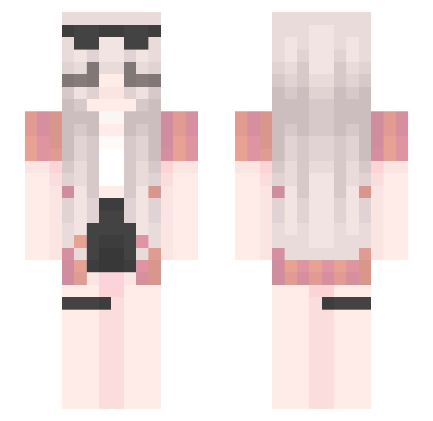 Strawberry_R0se Minecraft skin, front and back view