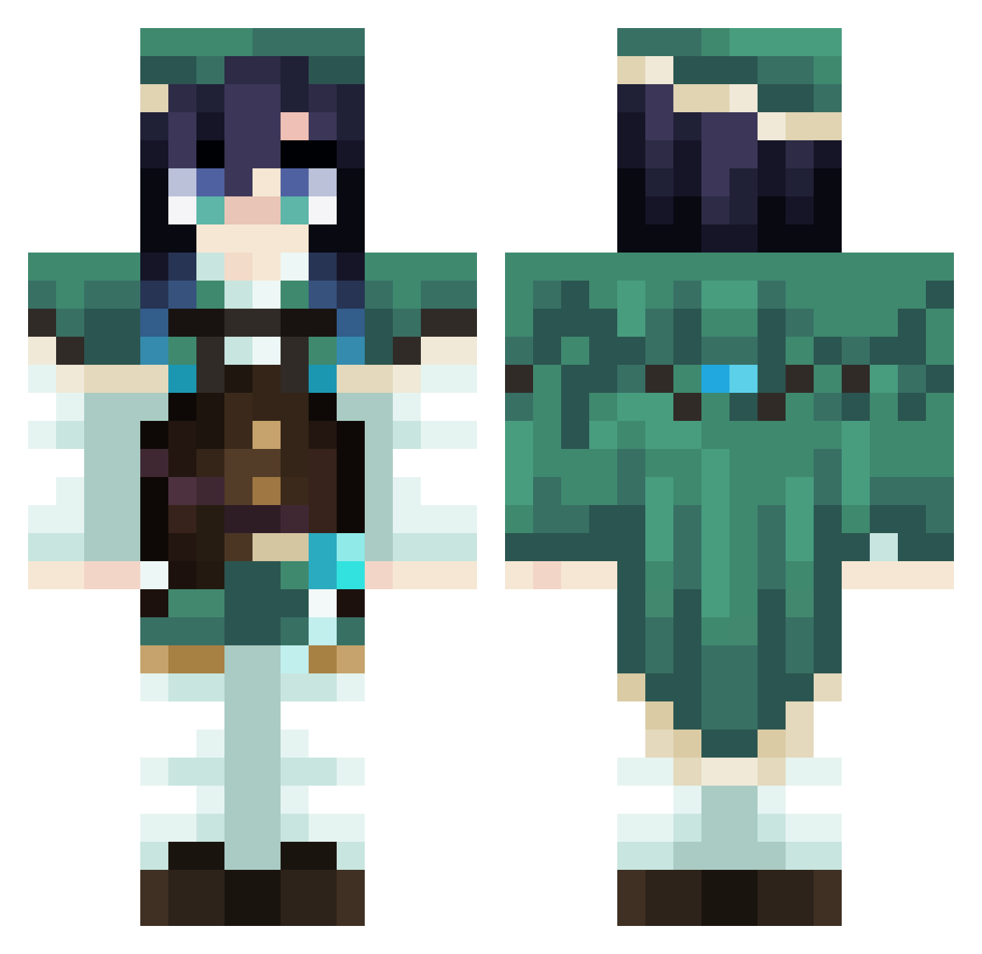 Amasiro0258 Minecraft skin, front and back view