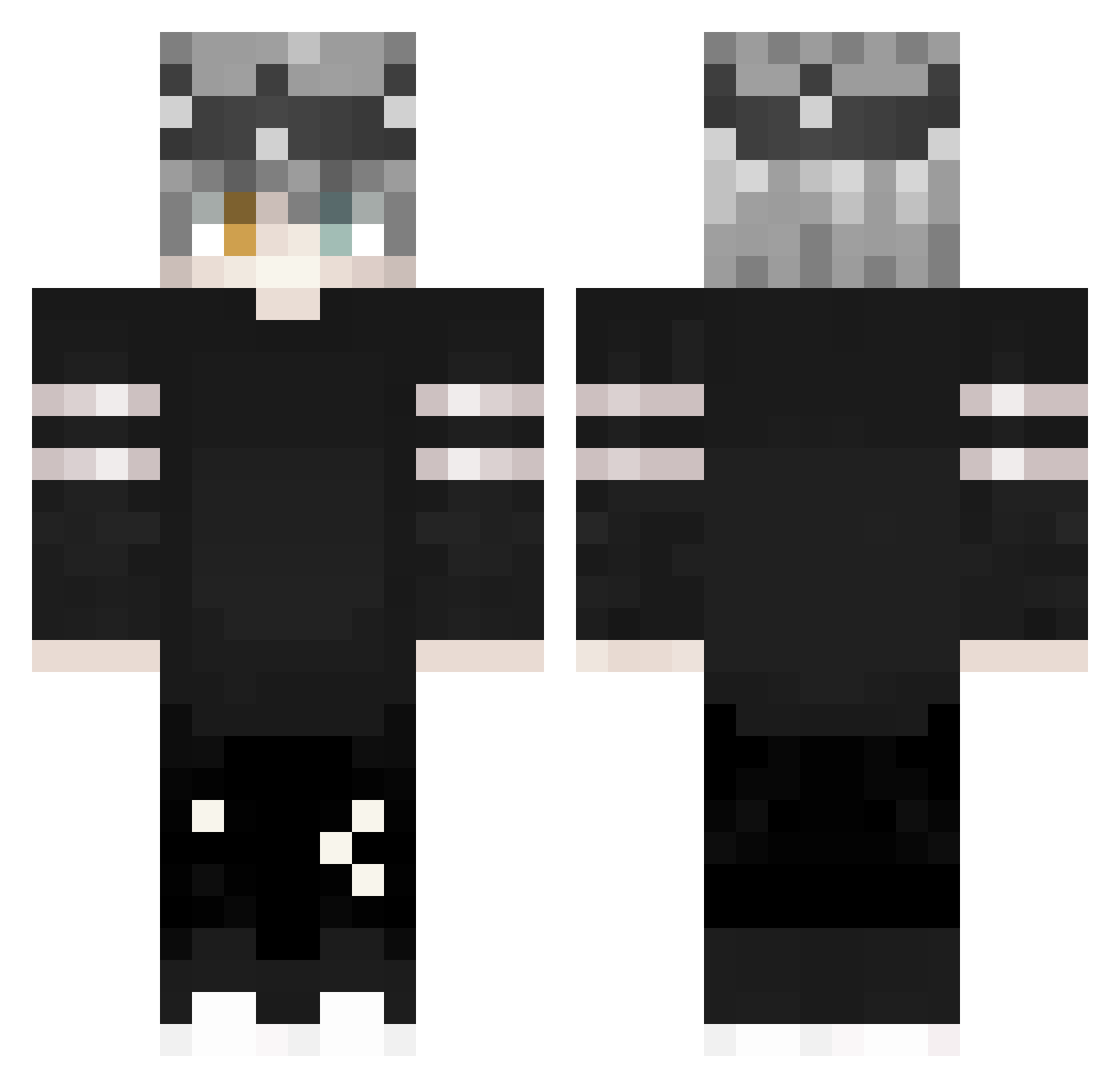 Wepsel Minecraft skin, front and back view