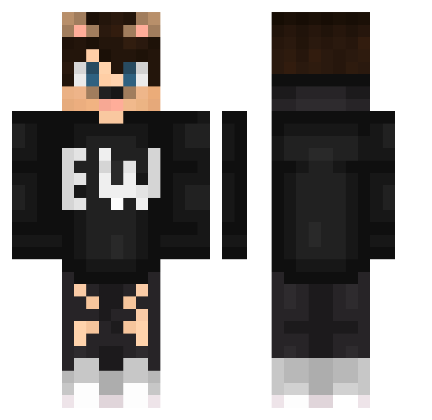 xZentriox Minecraft skin, front and back view