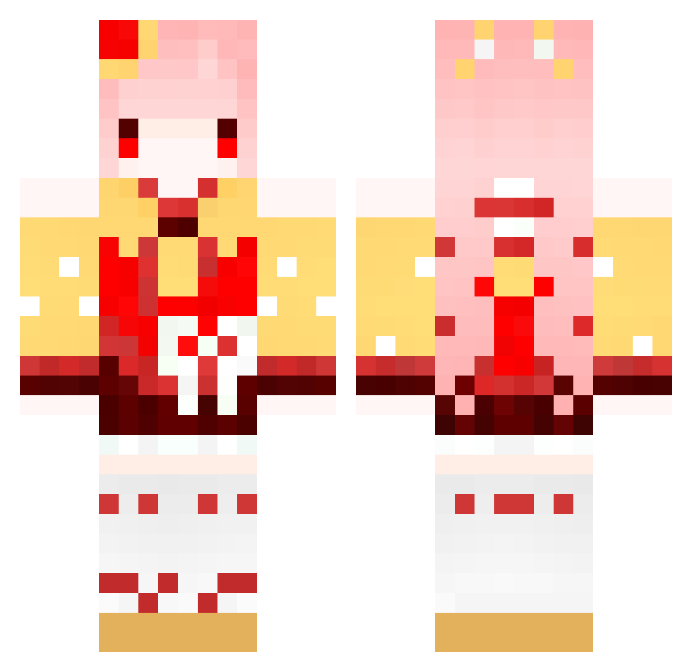 Die_sakura Minecraft skin, front and back view