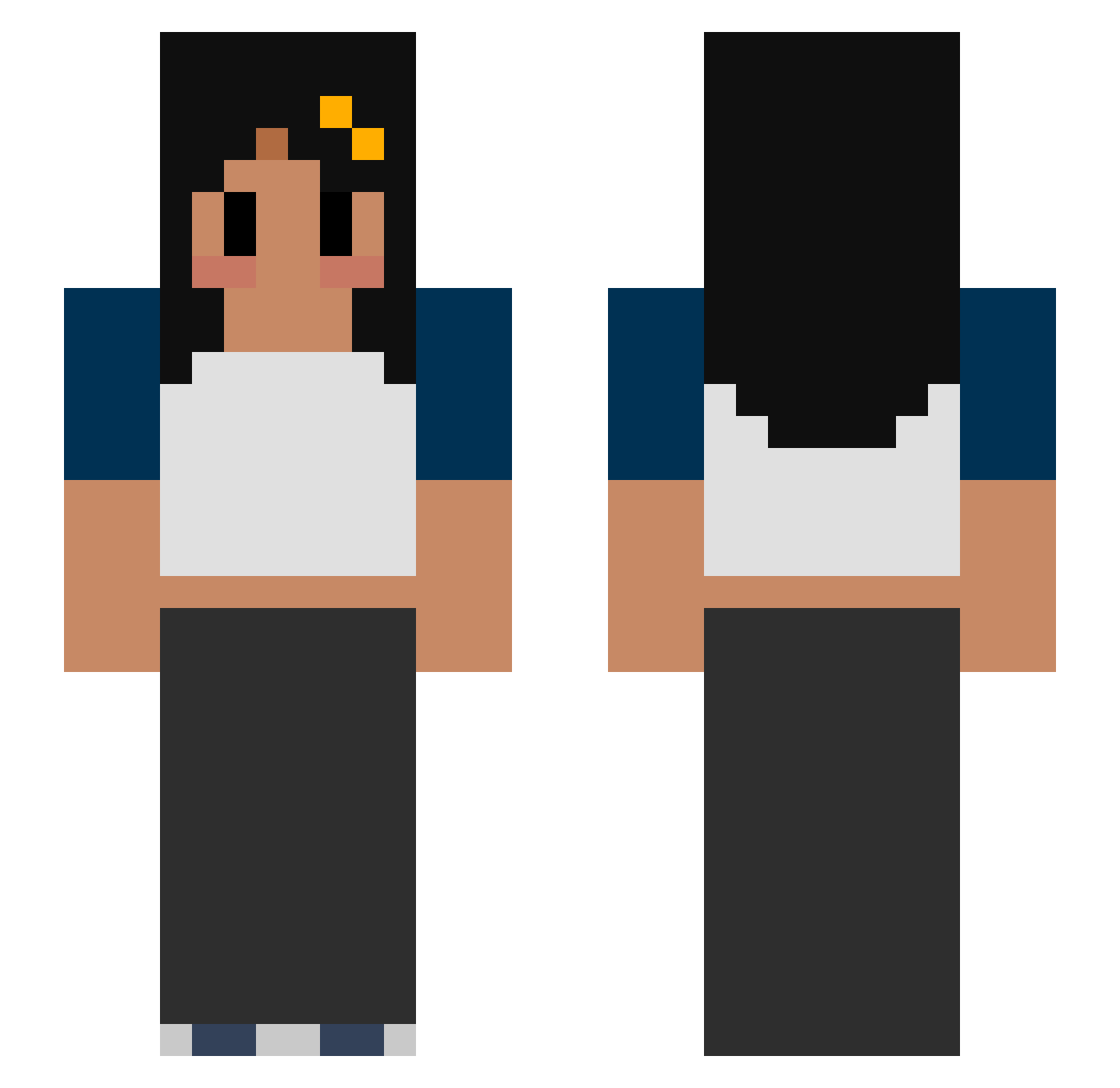 arysvance Minecraft skin, front and back view