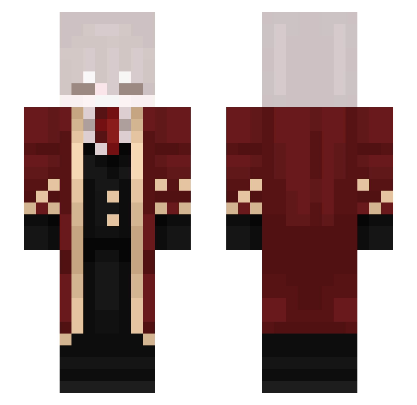 1nkow Minecraft skin, front and back view