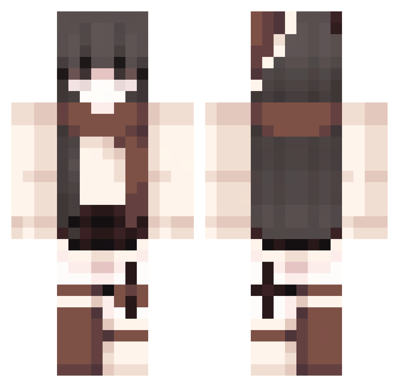 _EmilyInLove Minecraft skin, front and back view