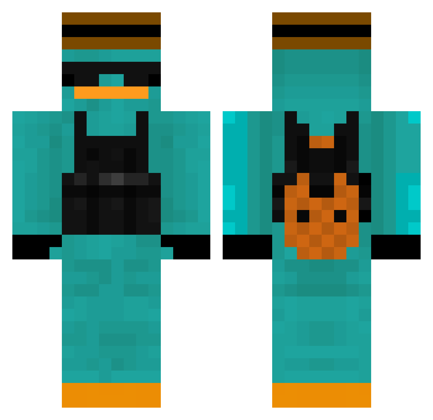 Arkon52lan Minecraft skin, front and back view