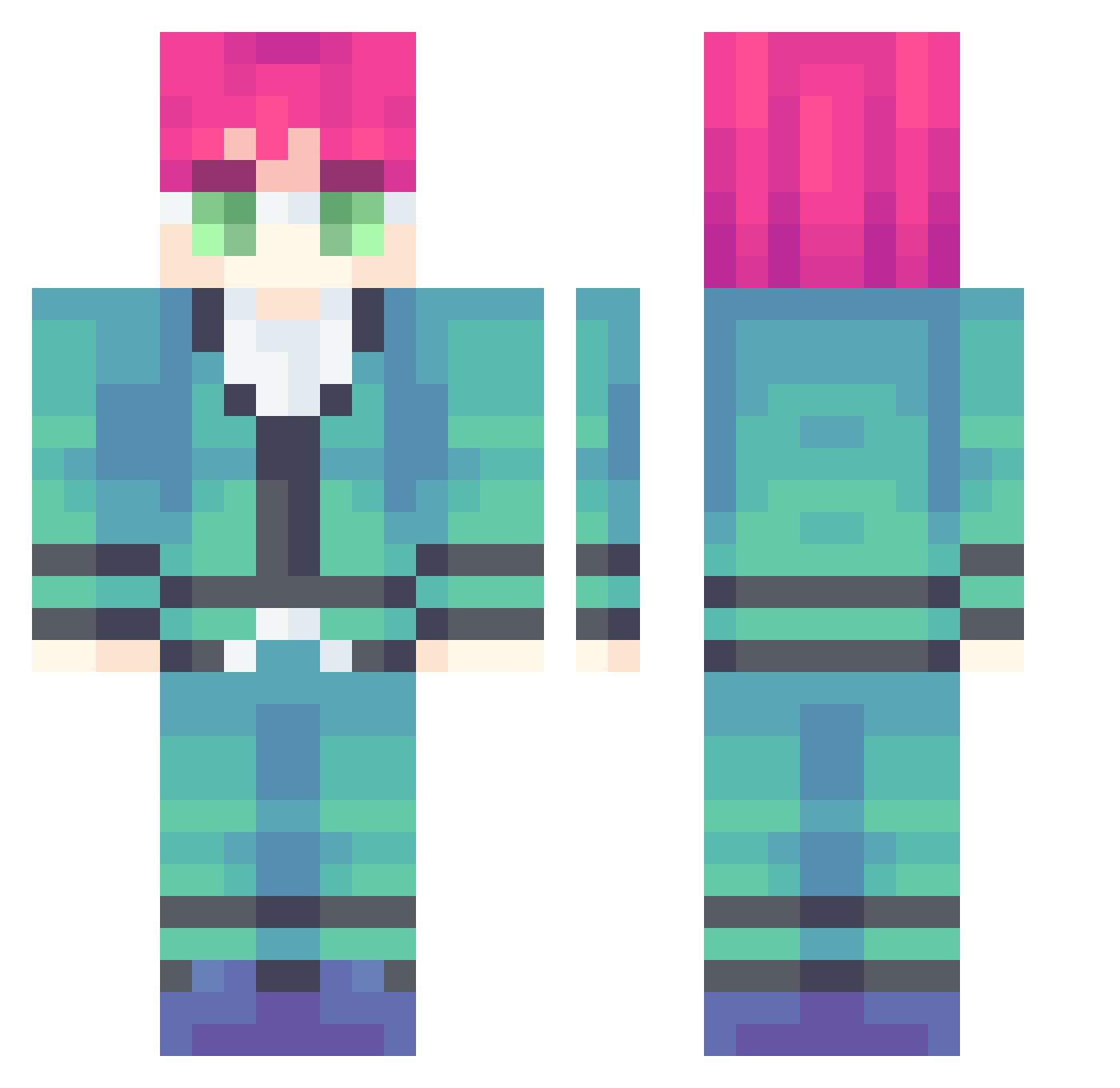 kupfermuenze Minecraft skin, front and back view