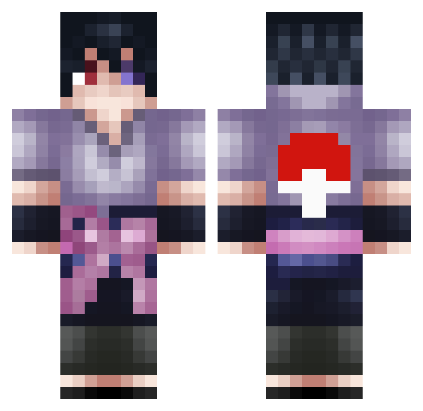 Zmauc Minecraft skin, front and back view