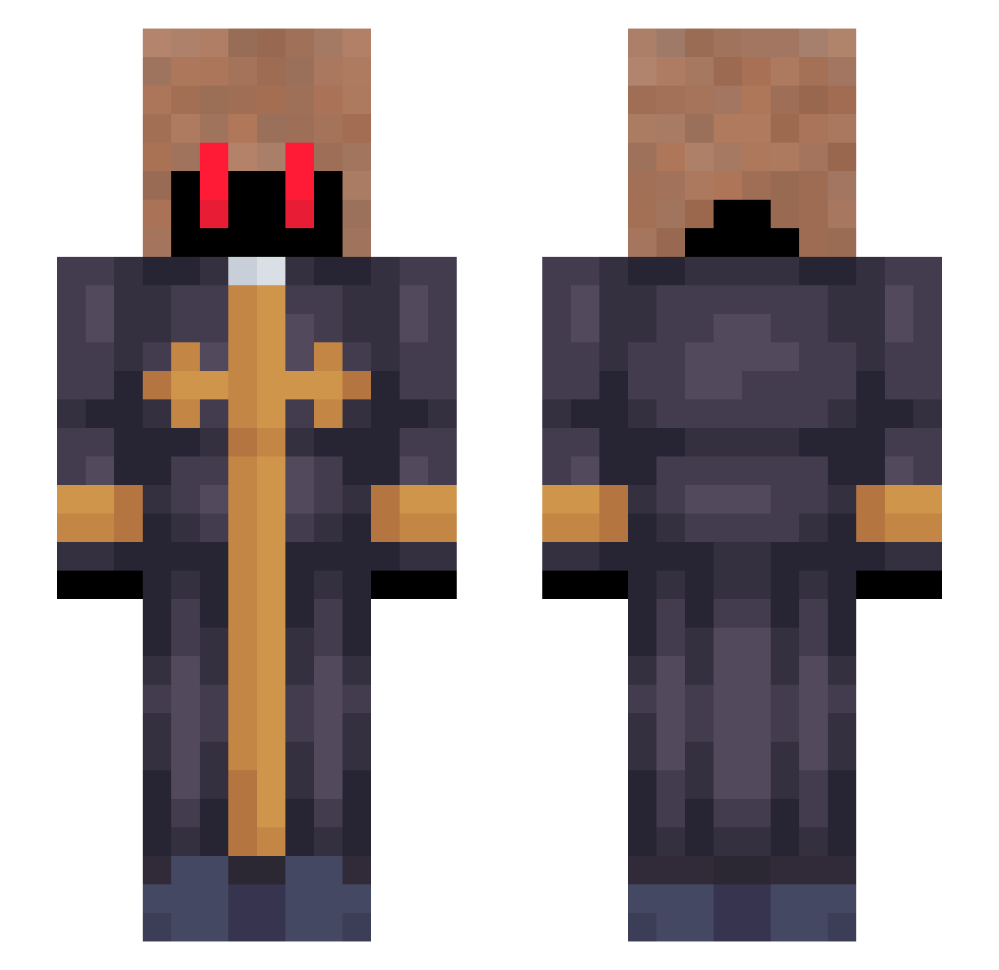 Ch3nm Minecraft skin, front and back view