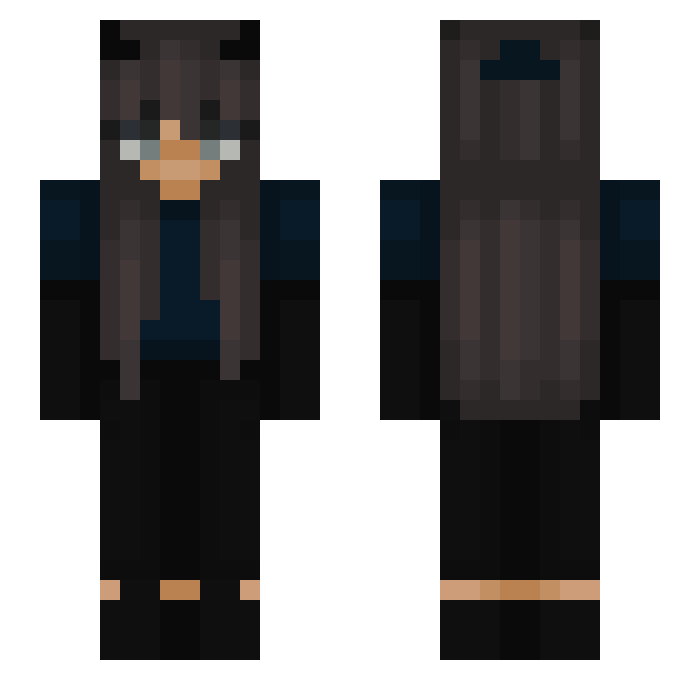 yLxuraaa Minecraft skin, front and back view