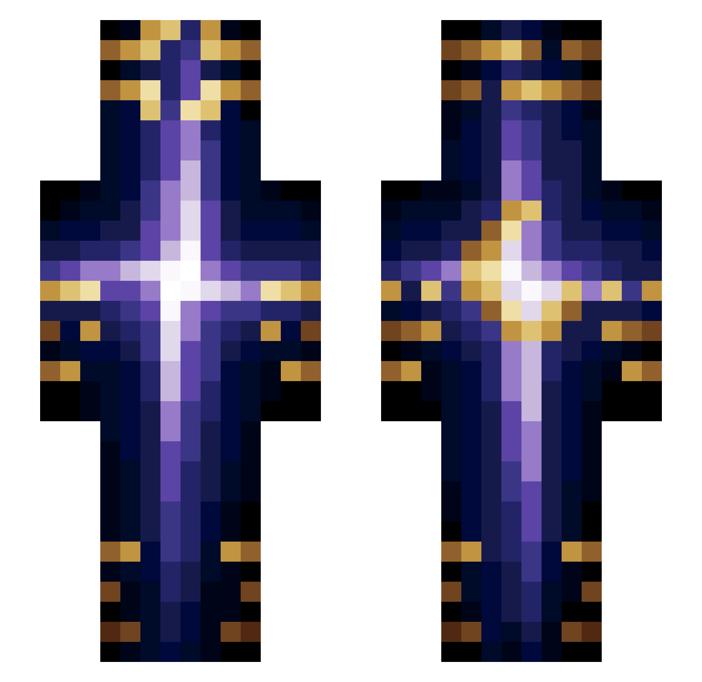 bnyIsMyLove Minecraft skin, front and back view