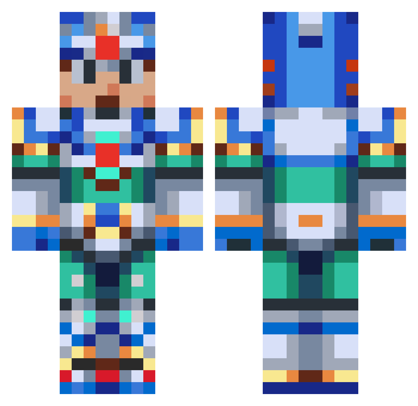 CapPoison Minecraft skin, front and back view