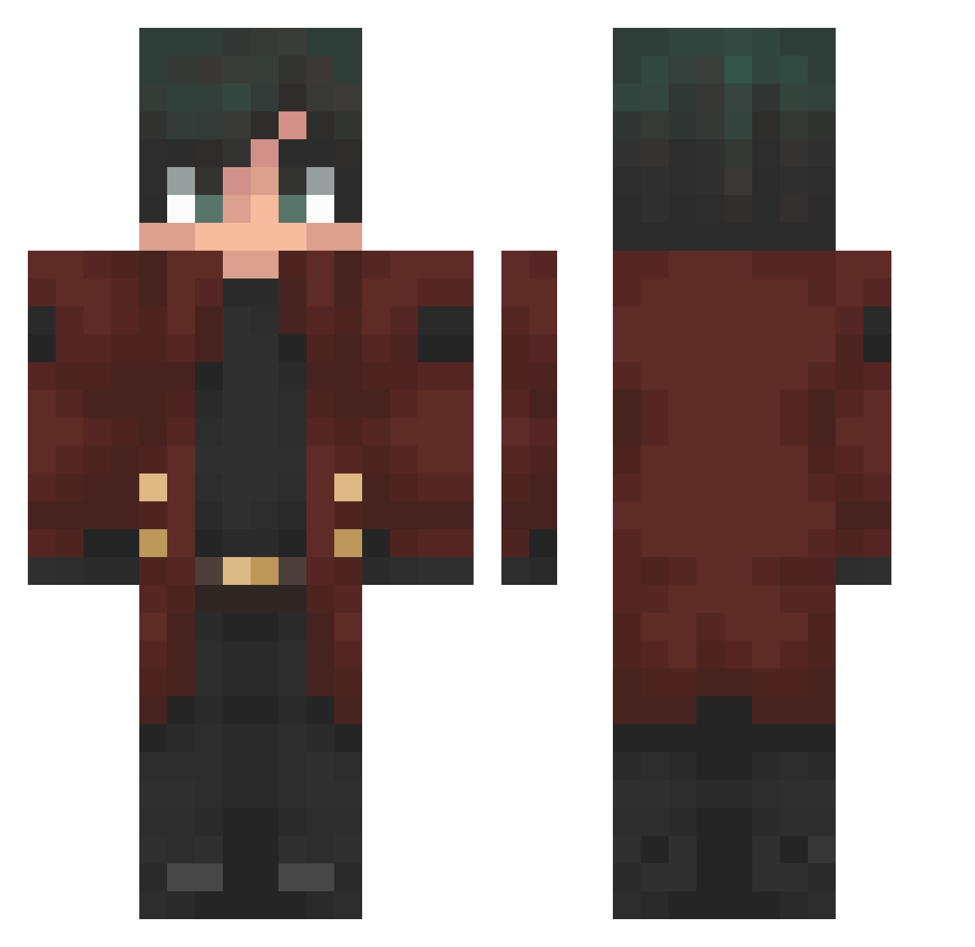 Ektor_ Minecraft skin, front and back view