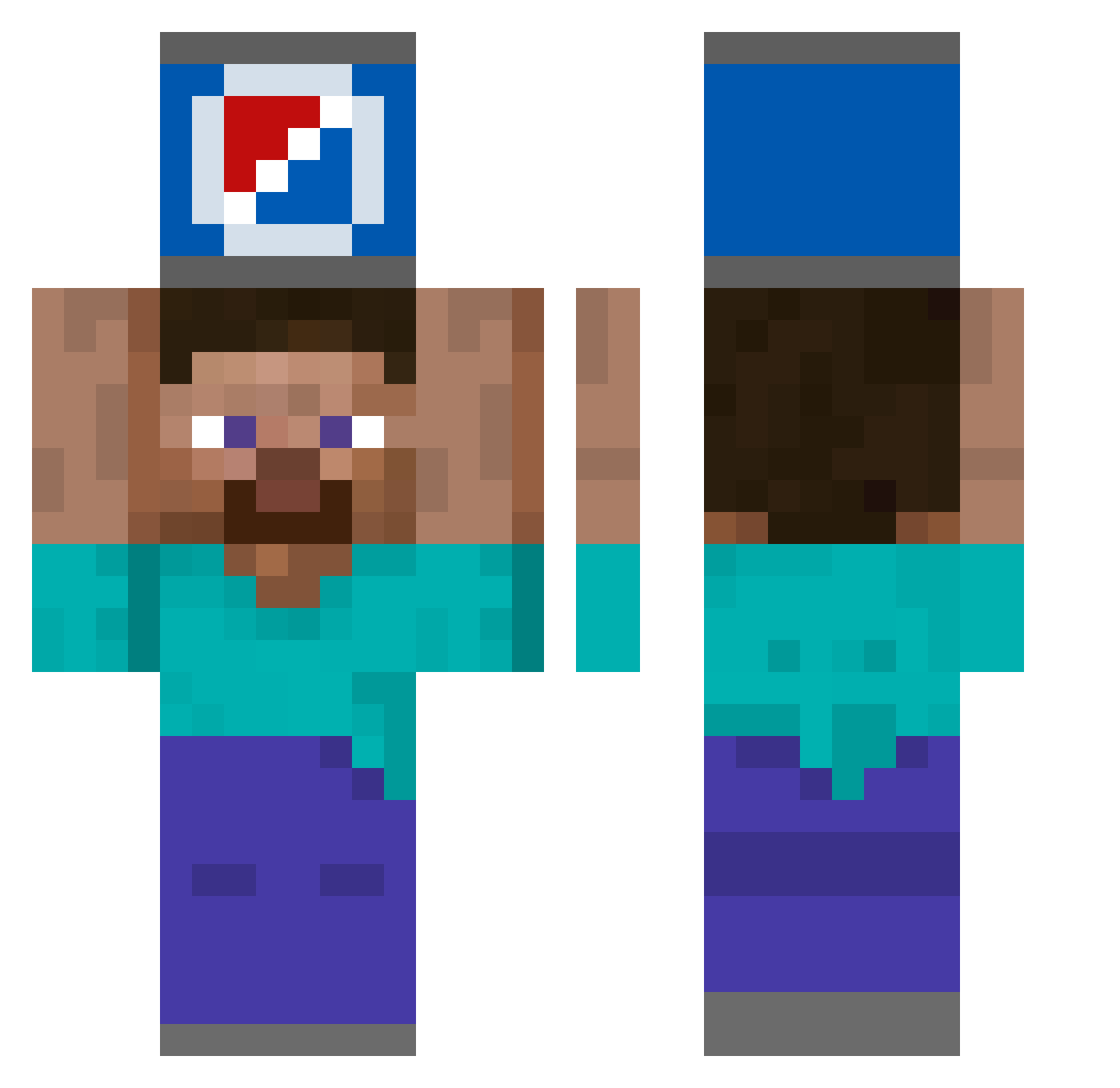 MrCailloux87 Minecraft skin, front and back view