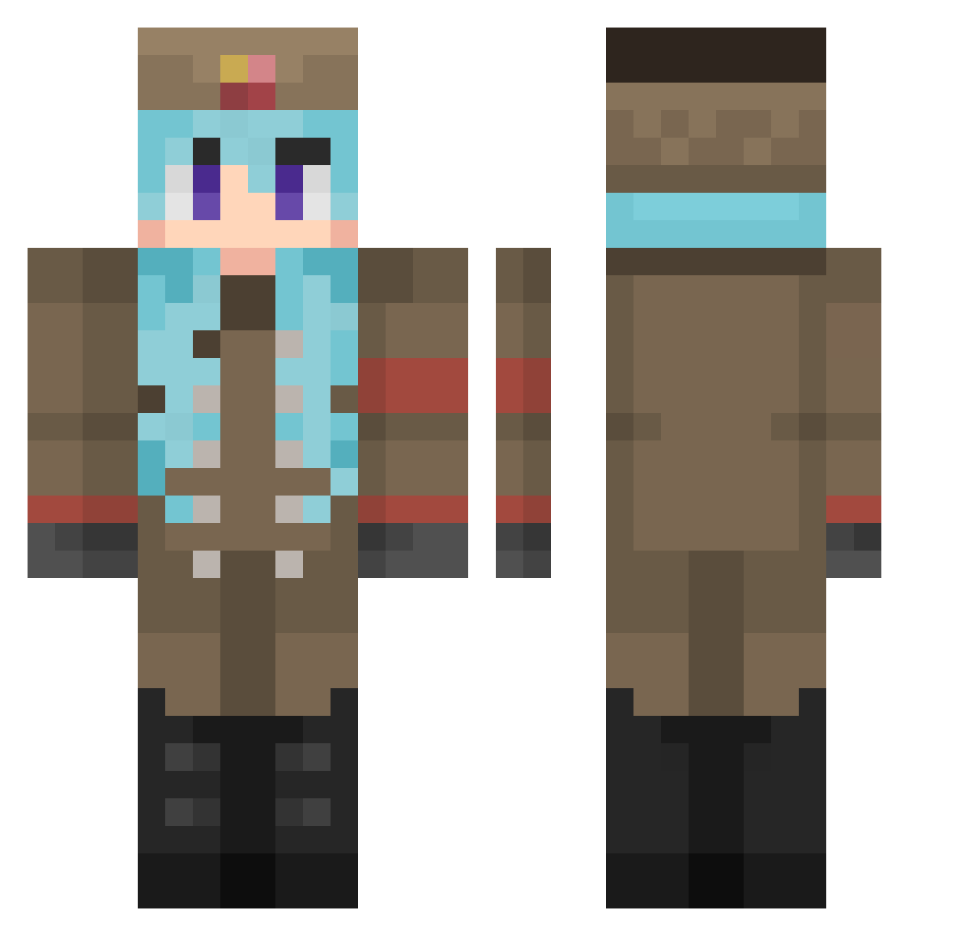 Thefgb450 Minecraft skin, front and back view