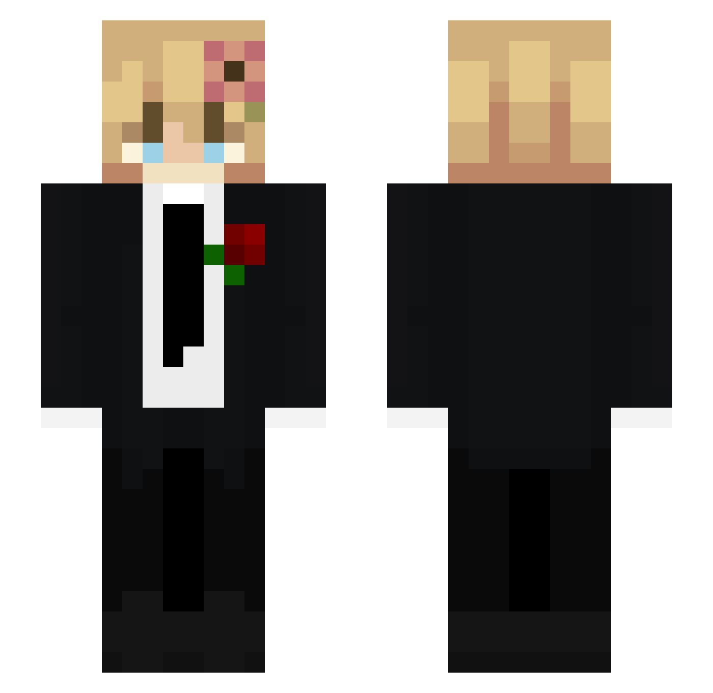 majw Minecraft skin, front and back view