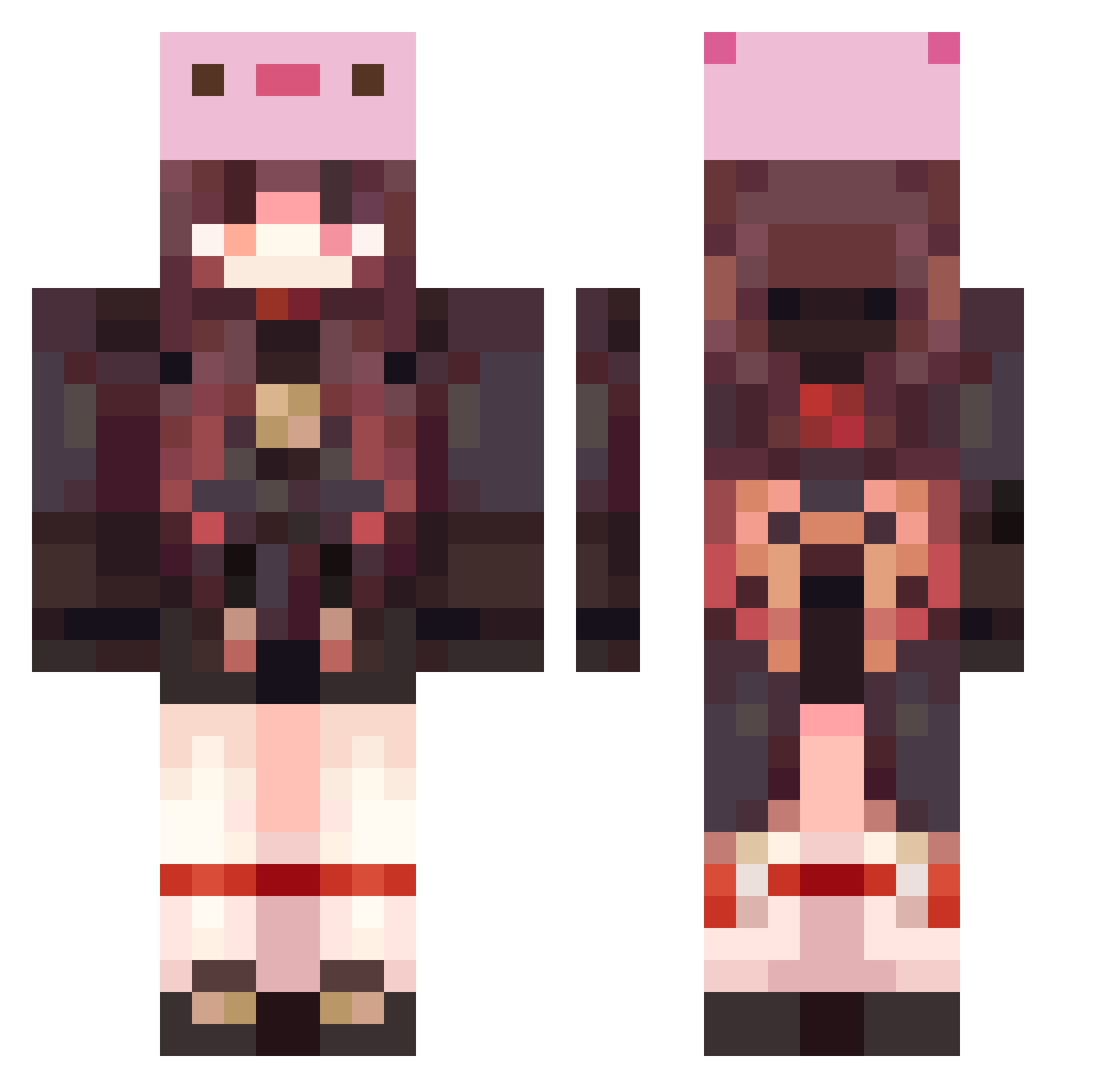 meliiss Minecraft skin, front and back view