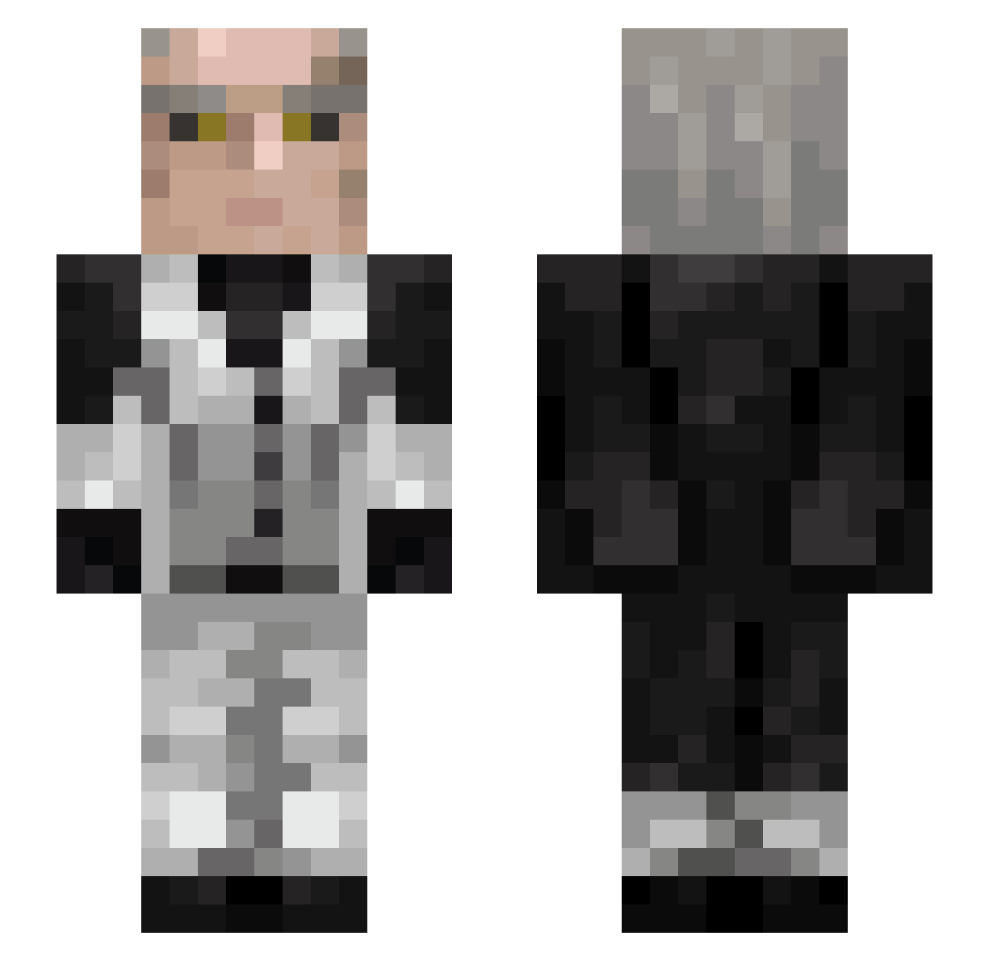 empv Minecraft skin, front and back view