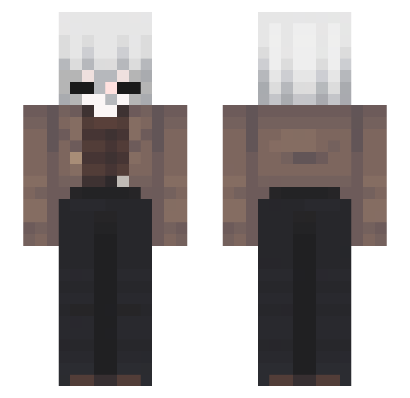 Sylrin Minecraft skin, front and back view