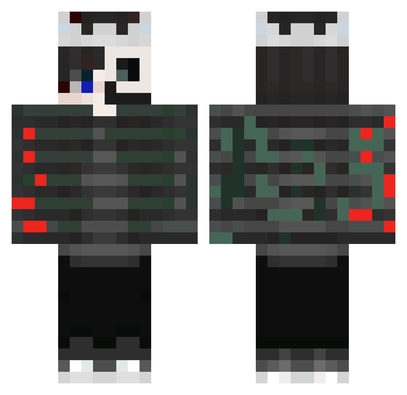 TomekXQ Minecraft skin, front and back view