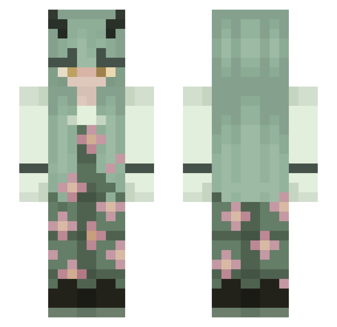 GoodK3rma Minecraft skin, front and back view