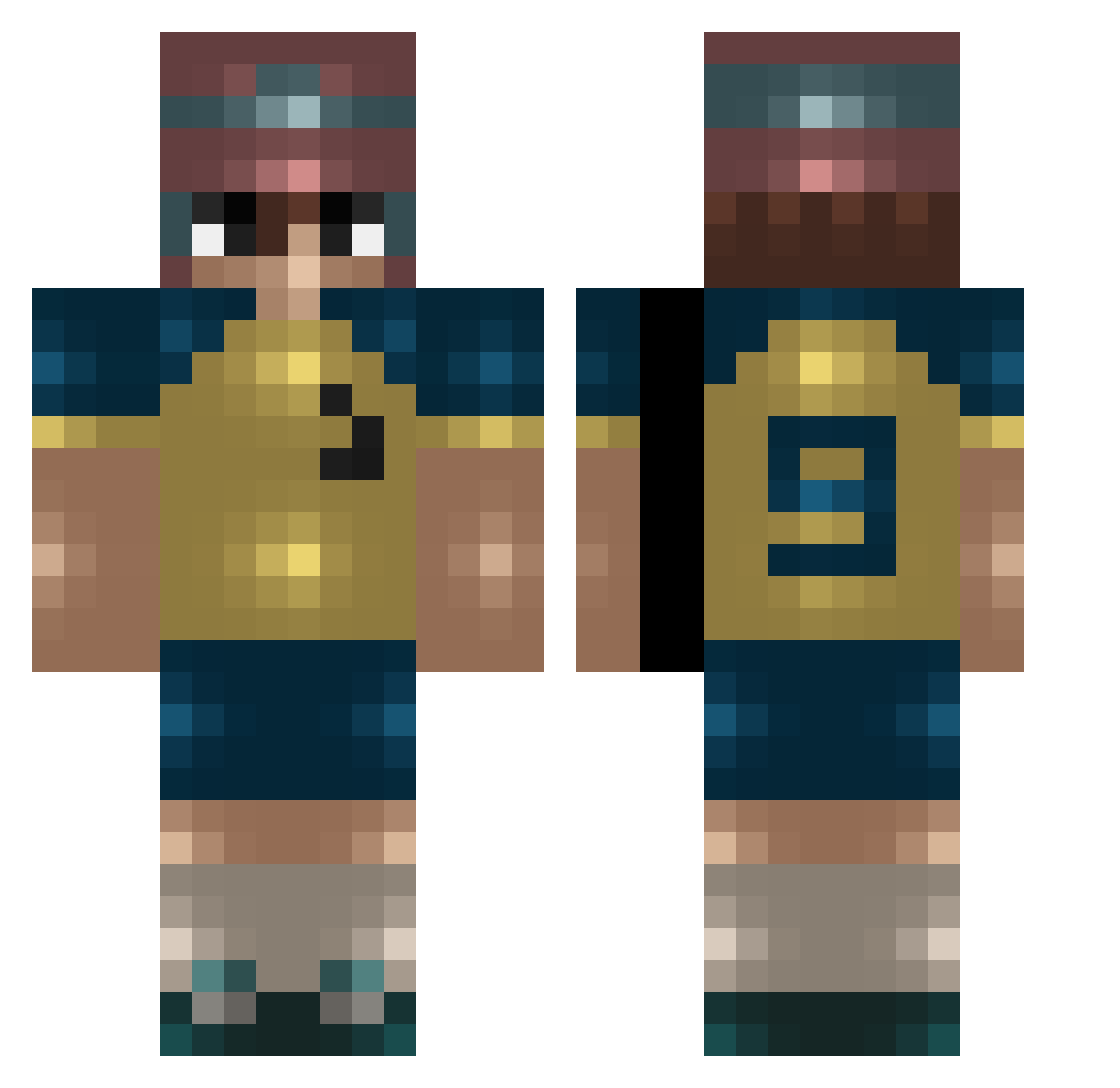 31_x Minecraft skin, front and back view