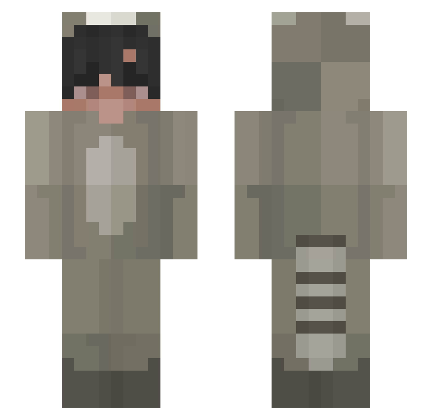 nonheinous Minecraft skin, front and back view