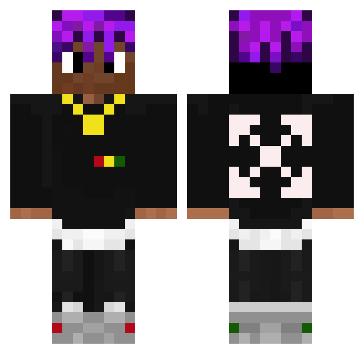 DarkDeathx Minecraft skin, front and back view