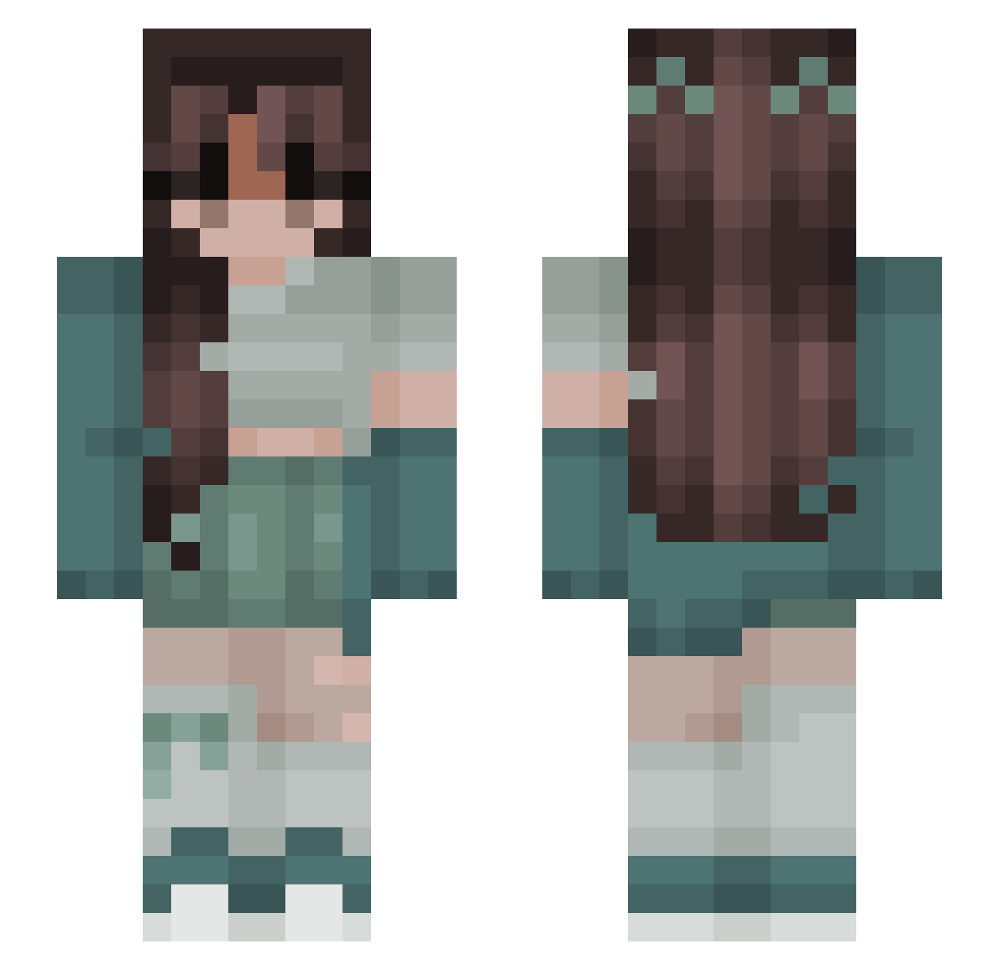 Zelioxx Minecraft skin, front and back view