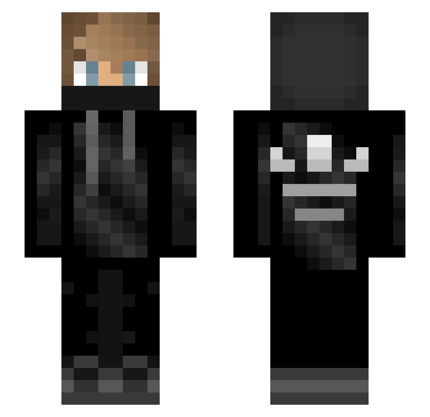 Purdynator Minecraft skin, front and back view