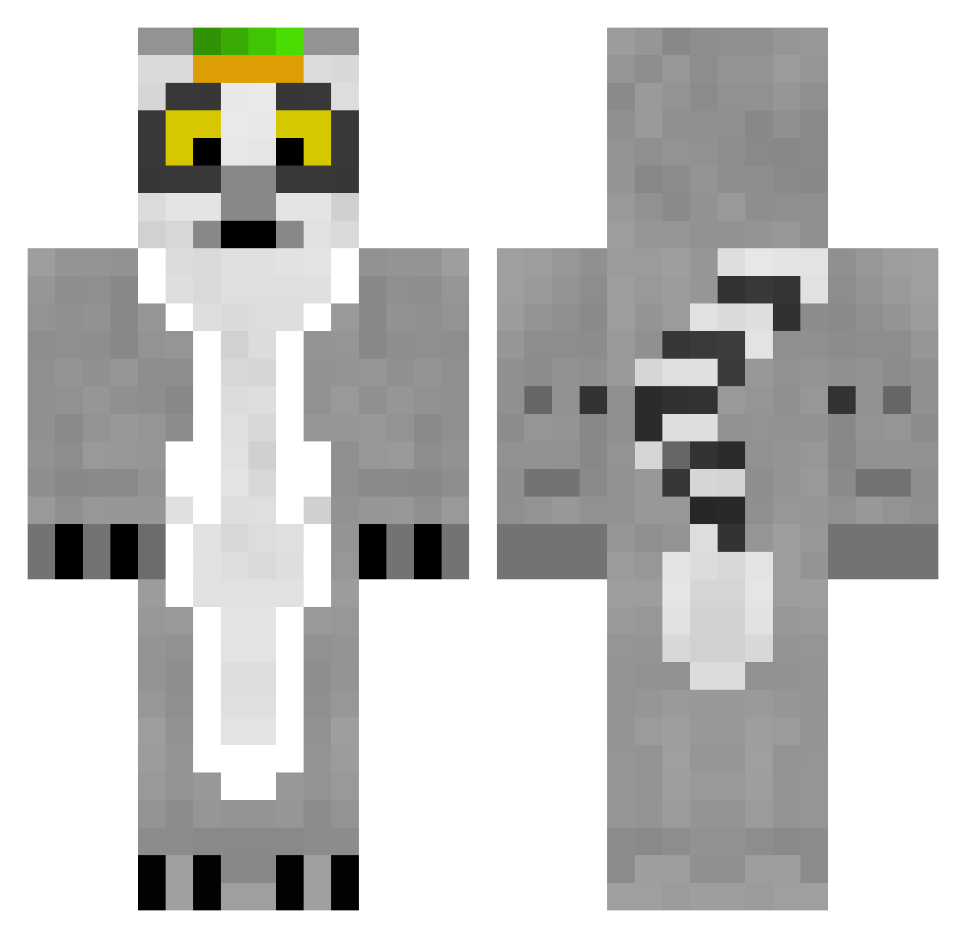 KingJulien03 Minecraft skin, front and back view
