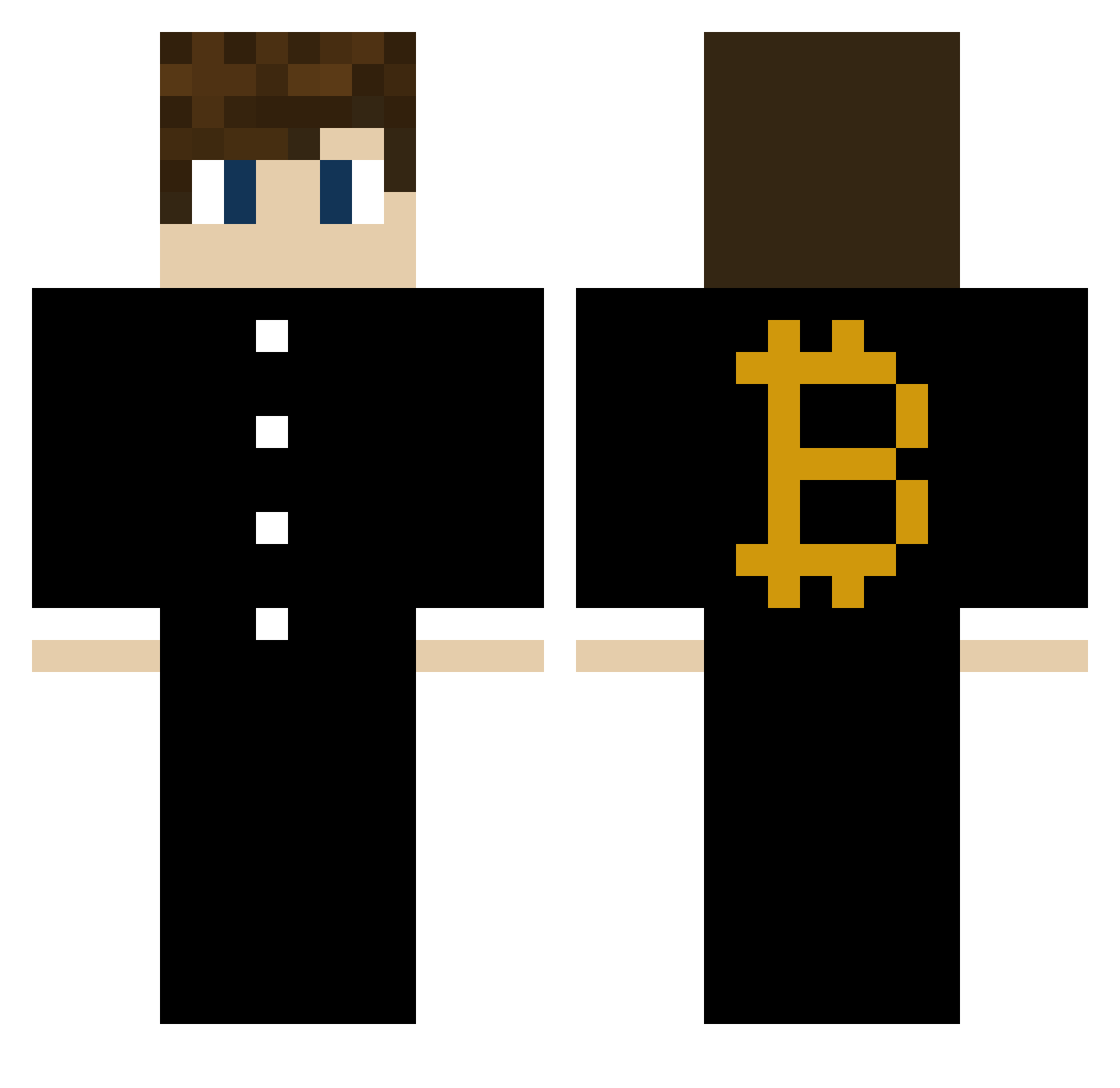 Augur_YT Minecraft skin, front and back view
