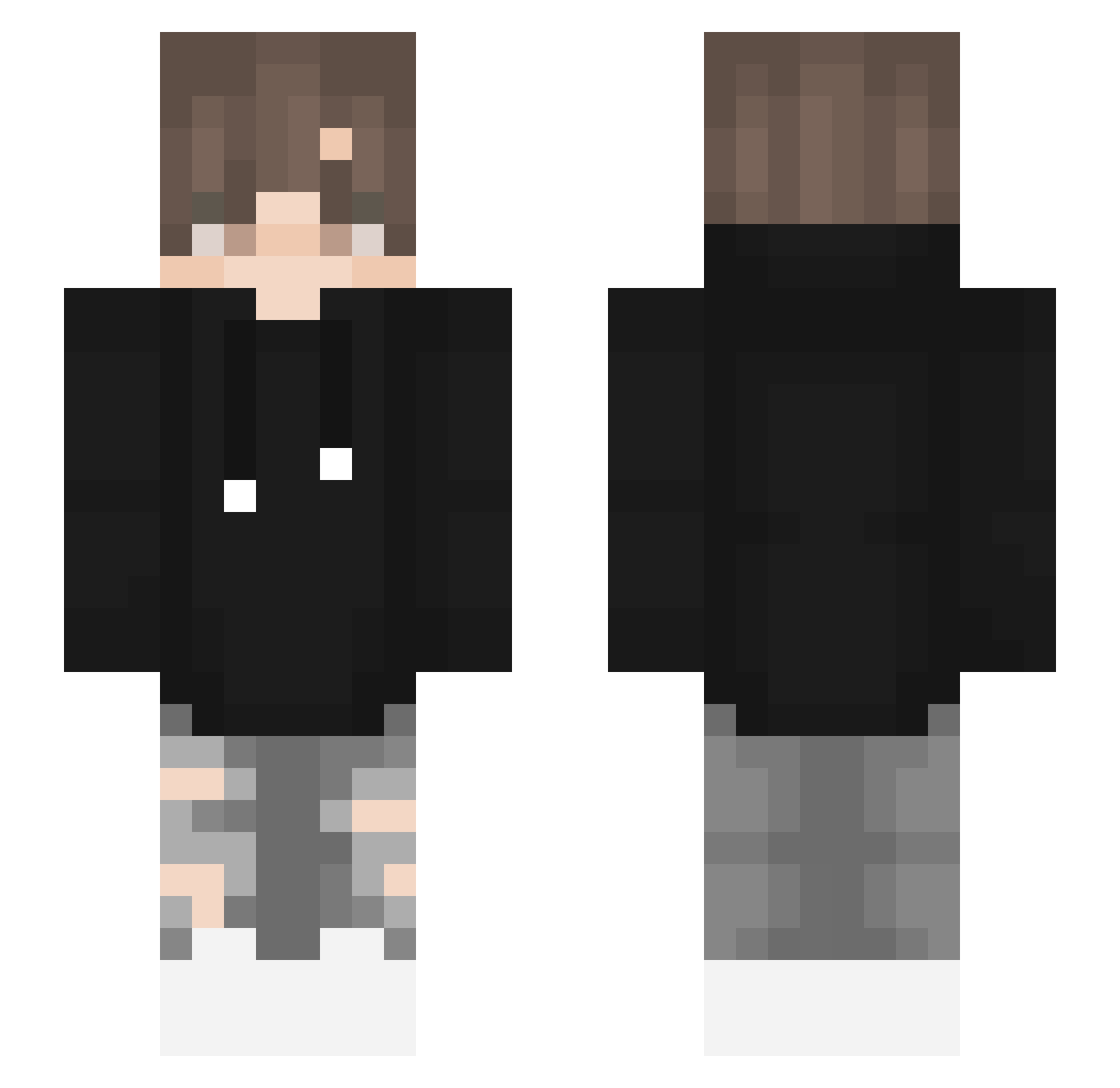sscx Minecraft skin, front and back view