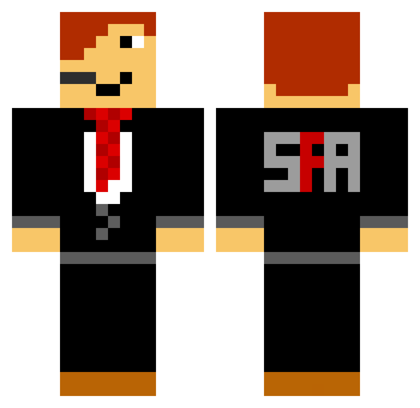 SFAGaming Minecraft skin, front and back view