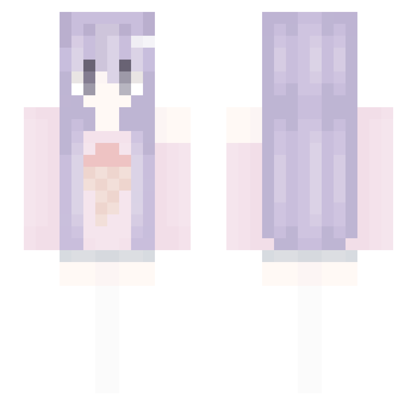 curwse Minecraft skin, front and back view