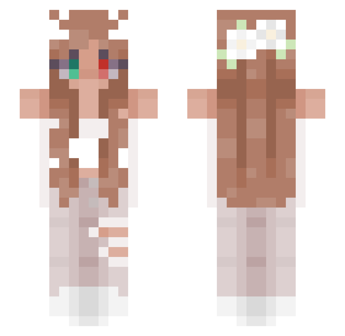 Catina Minecraft skin, front and back view