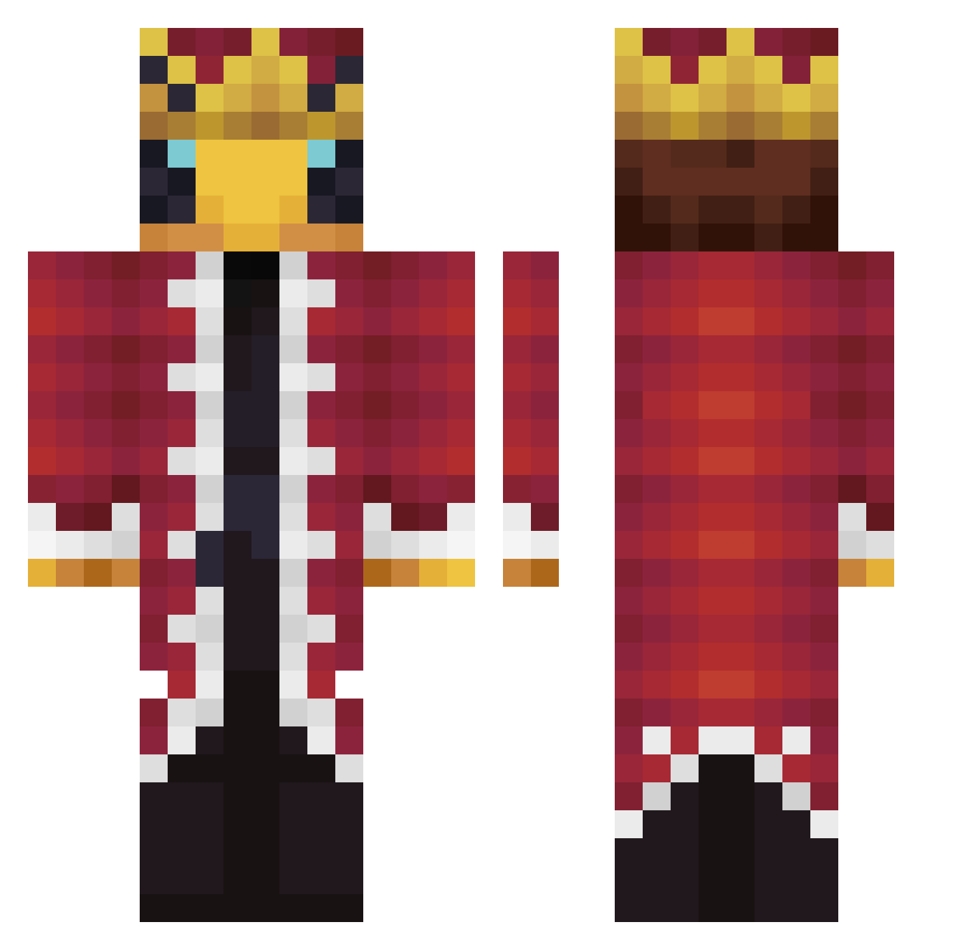 Provyxs Minecraft skin, front and back view